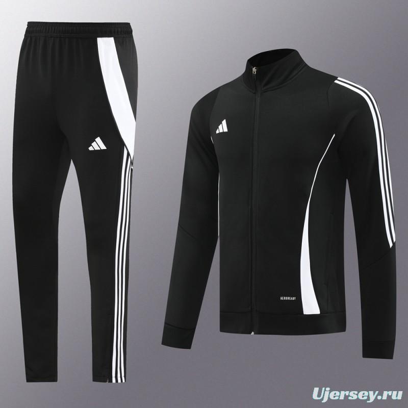 2024 Adidas Black/White Full Zipper Jacket+Pants