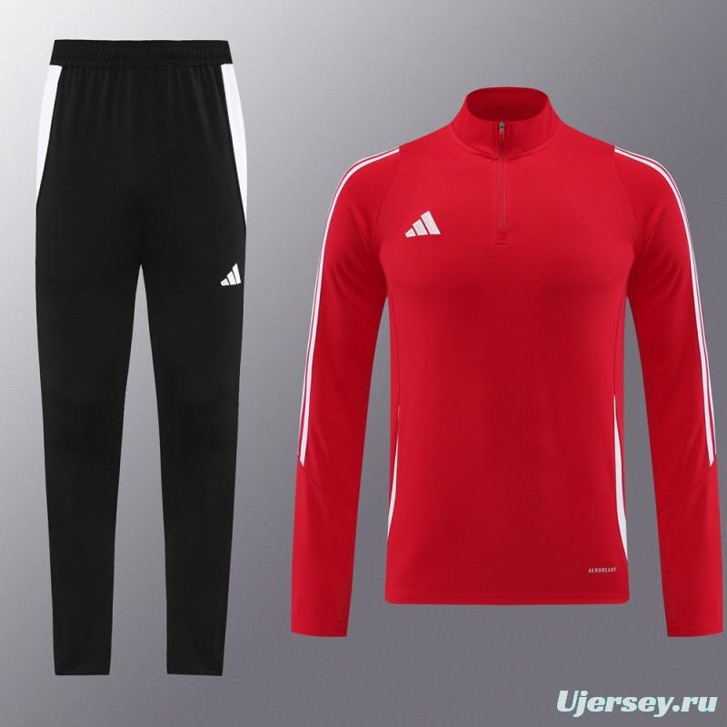 2024 Adidas Red Half Zipper Jacket+Pants