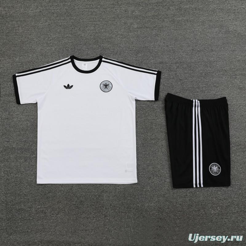 2024 Germany White Cotton Short Sleeve Jersey+Shorts