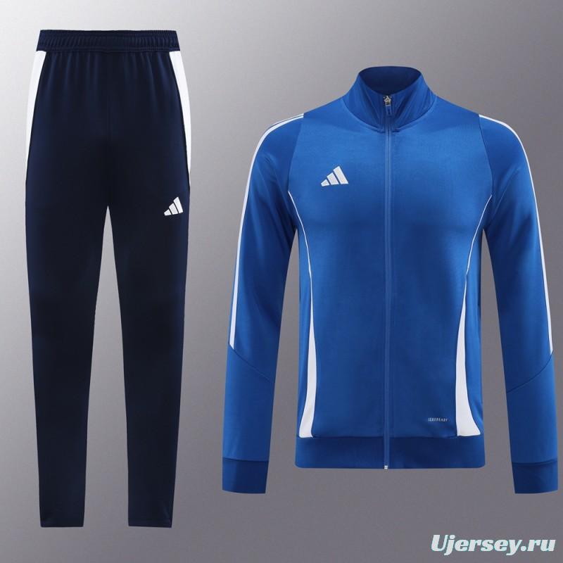 2024 Adidas Blue Half Zipper Jacket+Pants