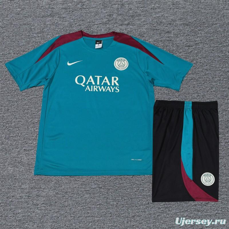 23/24 PSG Cotton Blue  Short Sleeve Jersey+Shorts