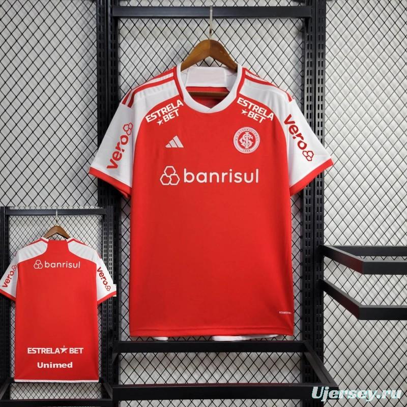 24/25 SC Internacional Home Jersey With Full Sponsors