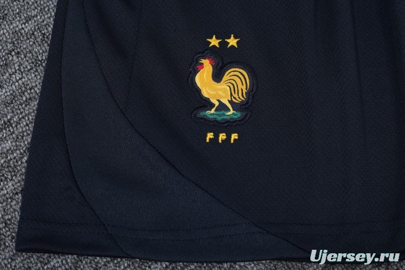 2024 France Navy Stripe Short Sleeve Jersey+Shorts
