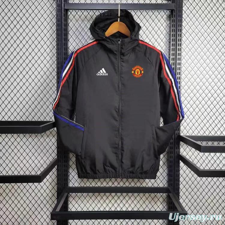 24/25 Manchester United Black Windbreaker