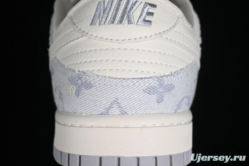 Nike SB Dunk Low LV Collaboration - Tie-Dye Denim Glow in the Dark Anniversary Custom Low-Top Casual Sneakers - FC1688-192
