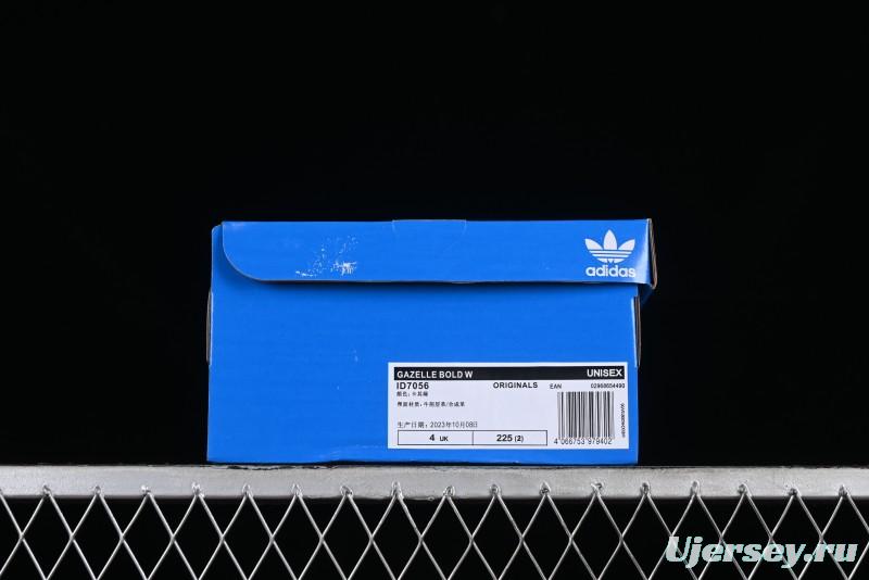 Adidas Originals Gazelle Bold ID7056 Low-Top Sneakers with Thick Sole for Casual Wear, Slip-Resistant and Durable - ID7056