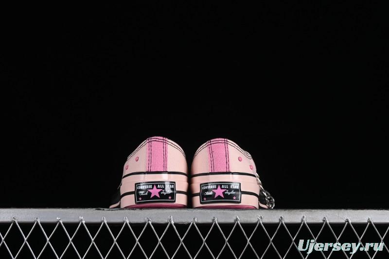 Converse Chuck 70s Low-Top Casual Sneakers with Black-Pink Chain Design - A09542C