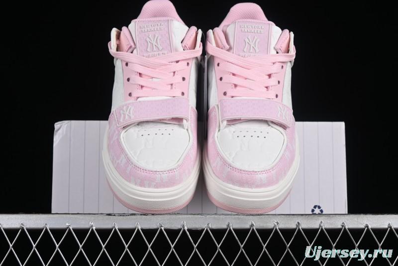 MLB NY Chunky Liner New York Yankees Velcro Print Logo Lightweight Platform Casual Sneakers - 3ASXCMM4N50PKS