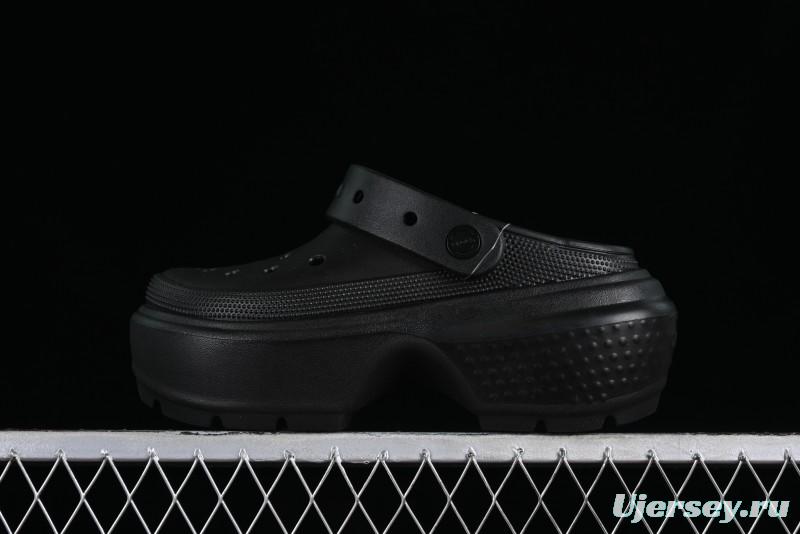 Crocs Classic Clog Retro Beach Sandals with Adjustable Heel Strap and Thick Sole - B.D4