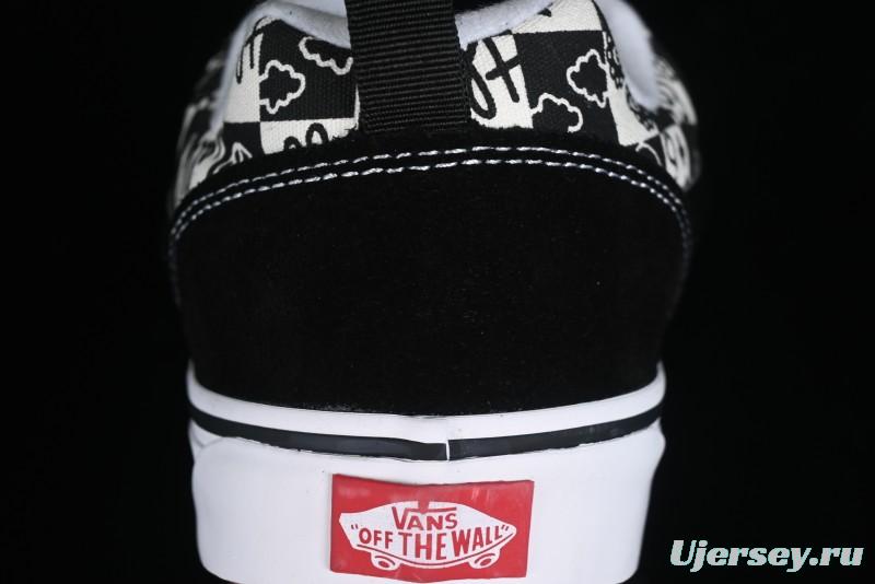 Vans Classics Knu Skool Checkerboard Graffiti Chunky Tongue Skate Shoes - VN0009QC6BT