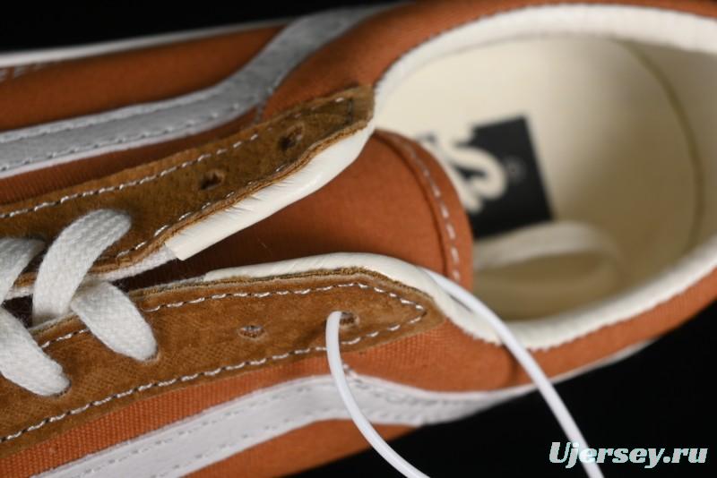 Vans Old Skool Reissue 136 High-End Series Round Toe Orange Canvas Vulcanized Shoes - VN000MT6BKQ