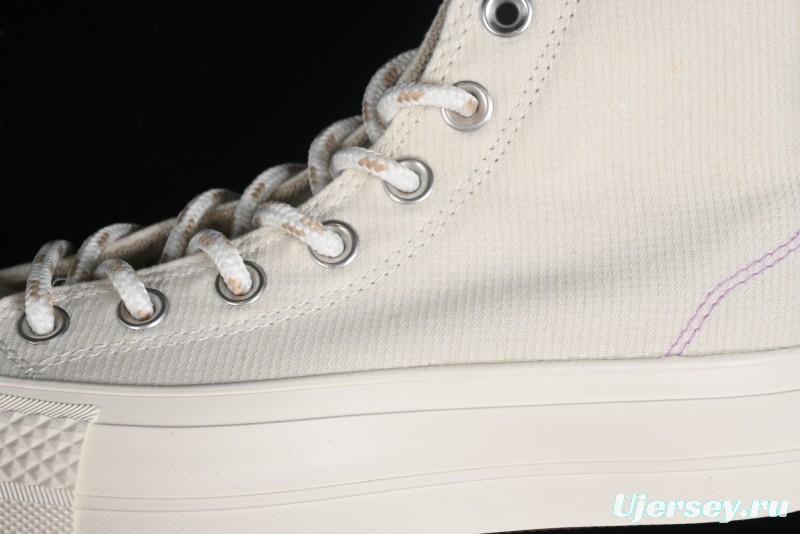 Converse Chuck All Star Lift Platform Utility White High Top Breathable Canvas Casual Shoes - A08767C