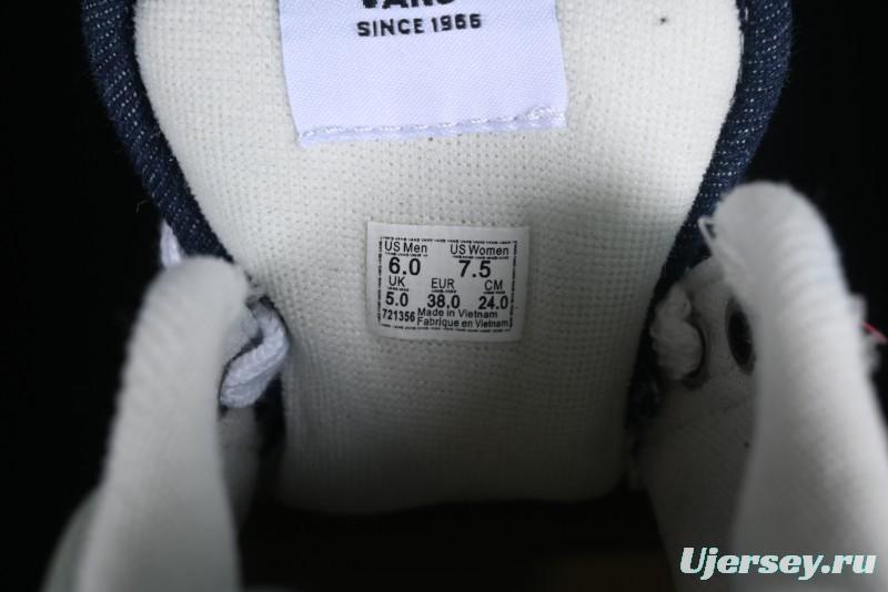 Vans Classics Knu Skool Washed Denim Distressed Vintage Chunky Tongue Skate Shoes - VN0009QCBLK