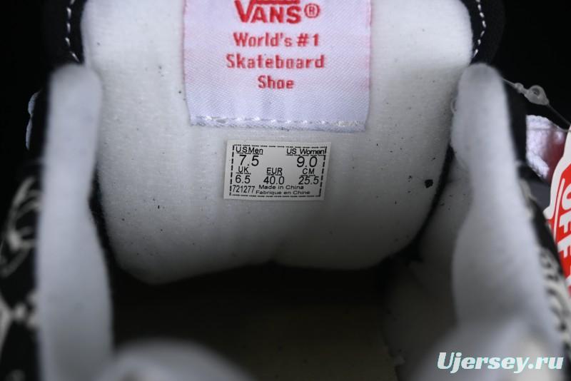 Vans Classics Knu Skool Checkerboard Graffiti Chunky Tongue Skate Shoes - VN0009QC6BT