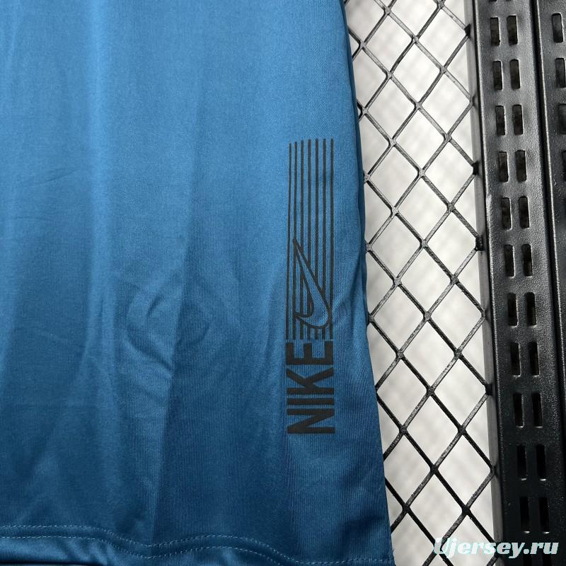 2024 Nike Ocean Blue Cotton T-shirt  #1032