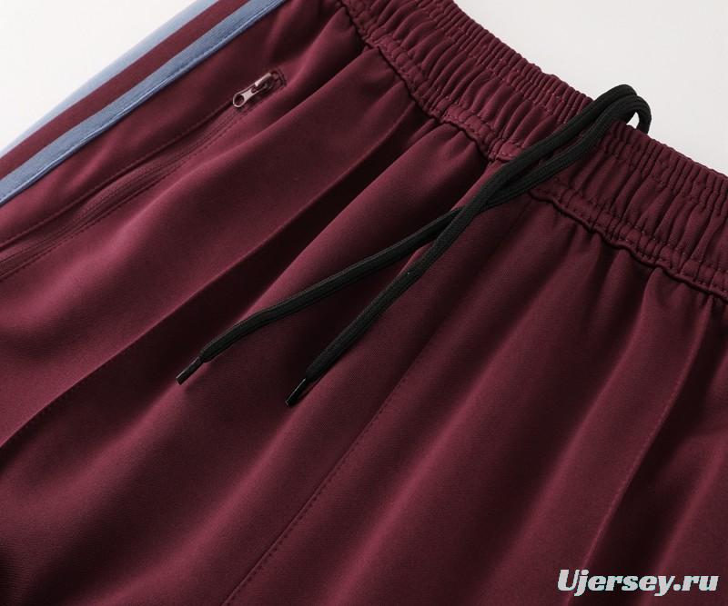 24/25 Adidas Original Wine Full Zipper Jacket +Long Pants