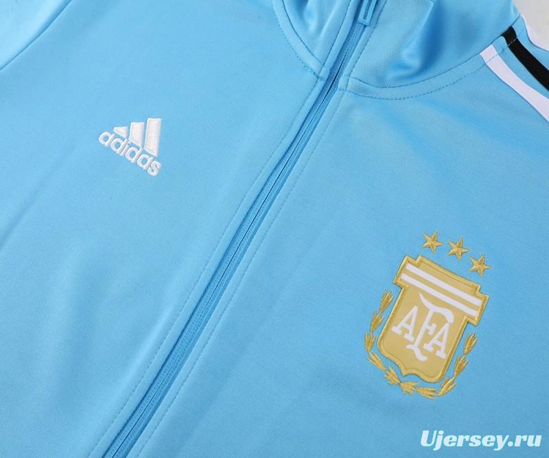 2024 Argentina Blue Full Zipper Jacket +Long Pants