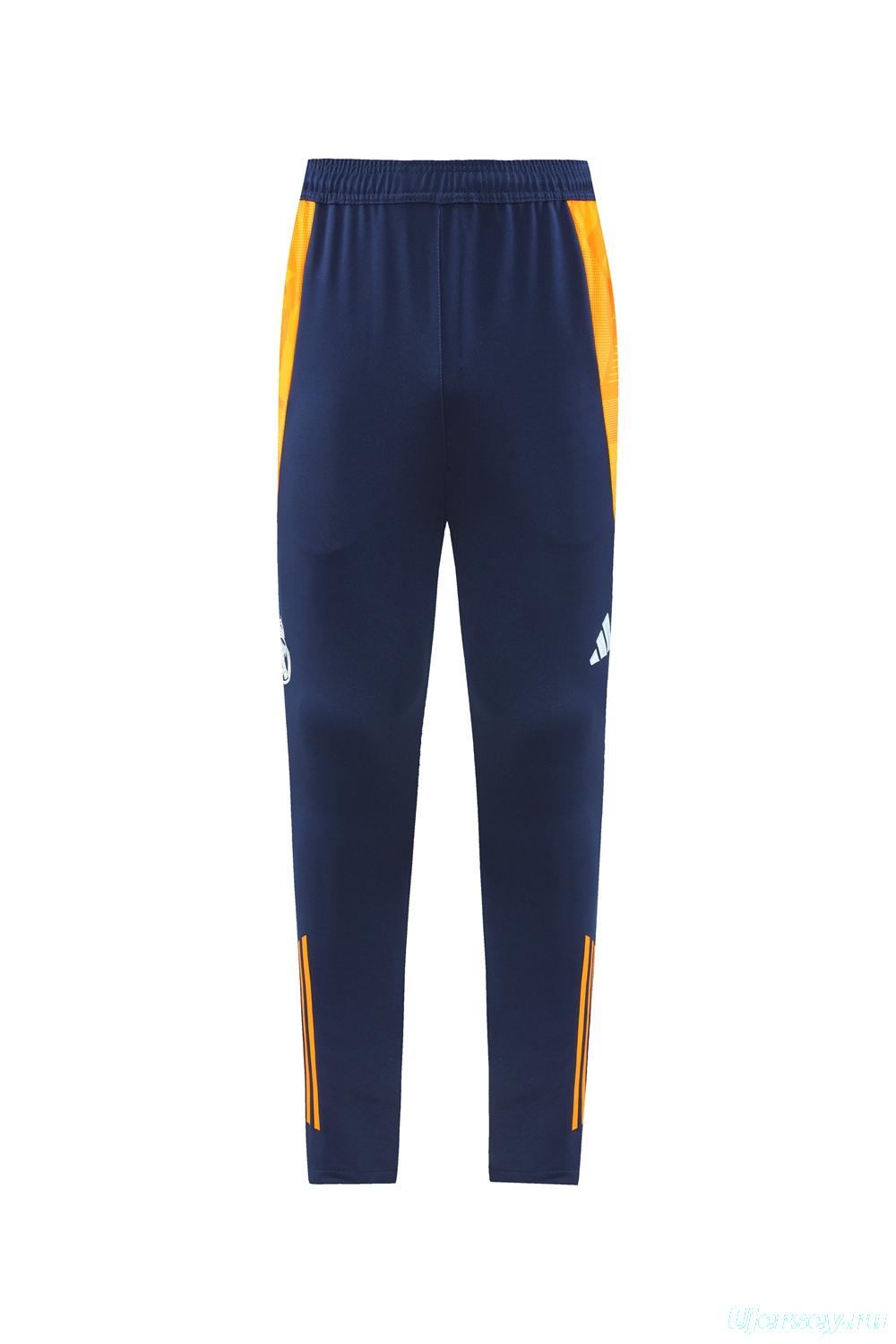 24/25 Real Madrid Light Blue/Yellow Full Zipper Jacket +Long Pants