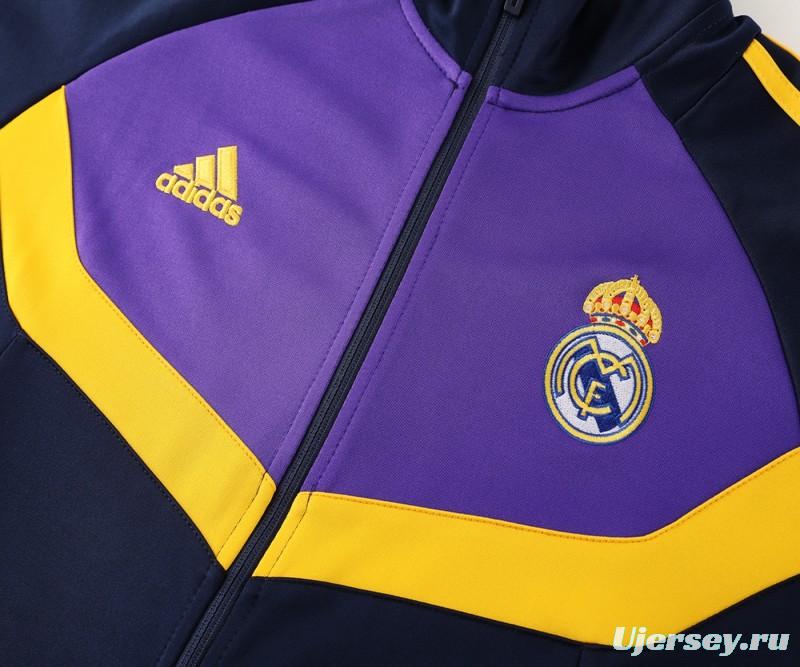 24/25 Real Madrid Black/Purple Full Zipper Jacket +Long Pants