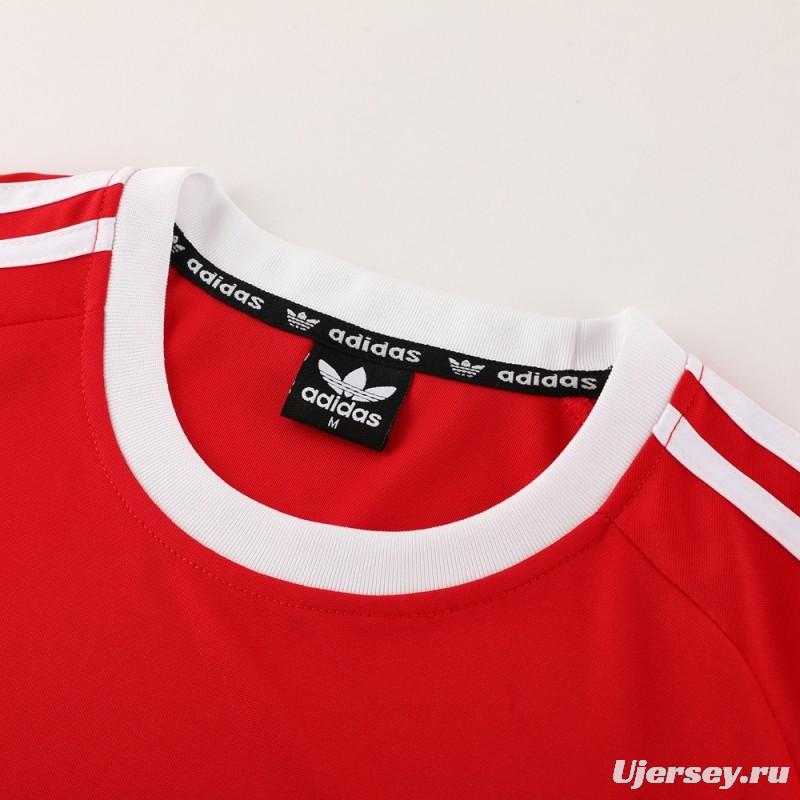 24/25 Adidas Original Red Short Sleeve Jersey+Shorts