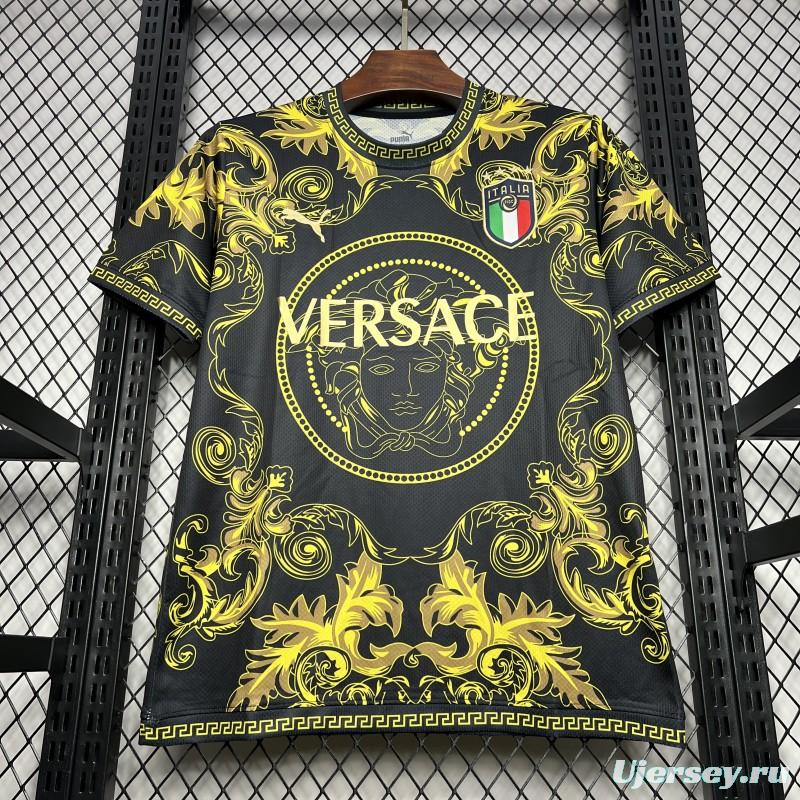 2024 Italy x Versace Gold/Black Special Jersey