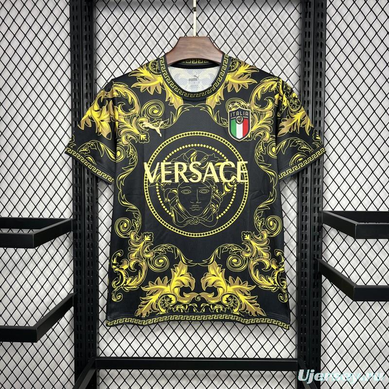 2024 Italy x Versace Gold/Black Special Jersey