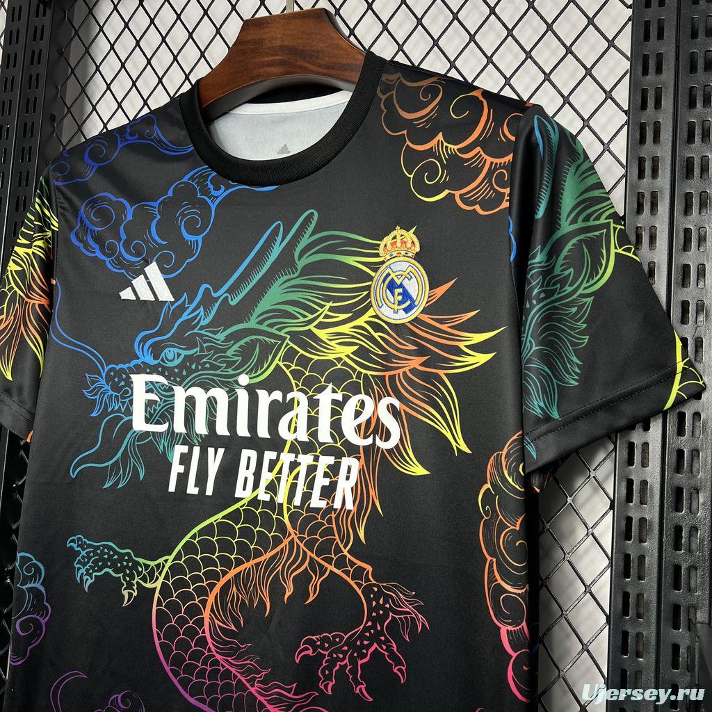 24/25 Real Madrid Black Multi-Color Dragon Special Jersey