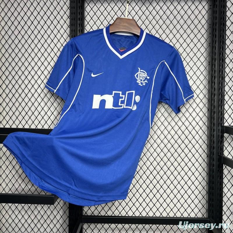 Retro 99/01 Glasgow Rangers Home Jersey