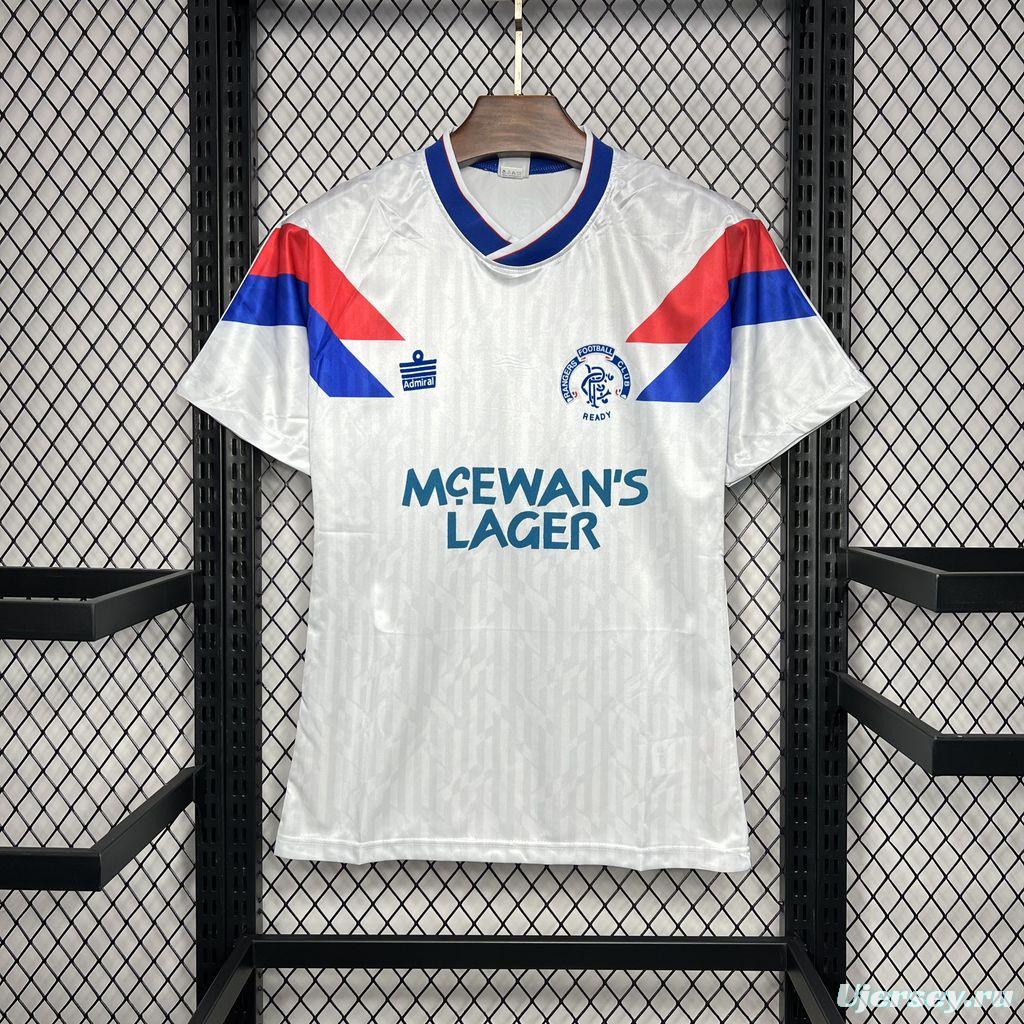 Retro 90/92 Glasgow Rangers Away White Jersey