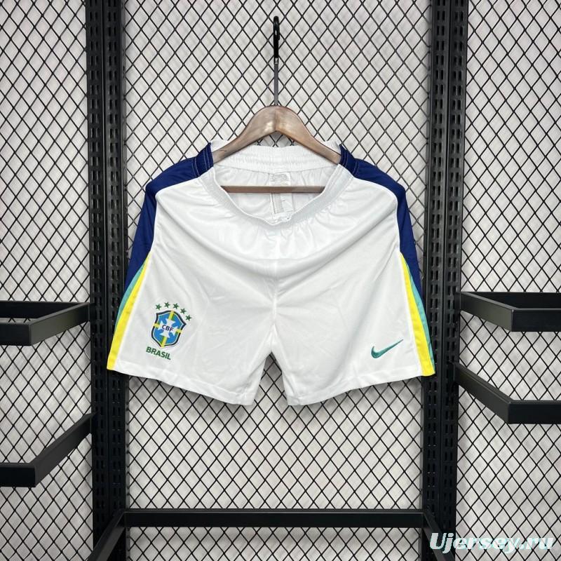 2024 Brazil Away White Shorts