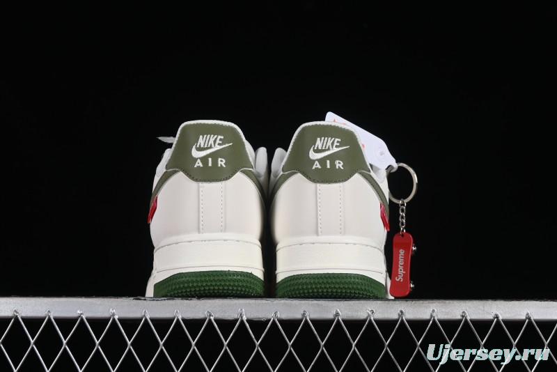 Supreme x Nike Air Force 1'07 Low Beige Green Casual Sneakers with Zoom Air Cushion - HD1968-008