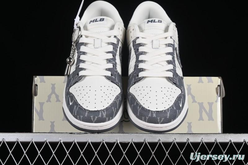Nike SB Dunk Low MLB Collaboration - Grey Denim Anniversary Custom Low-Top Casual Skate Shoes - DQ1098-347