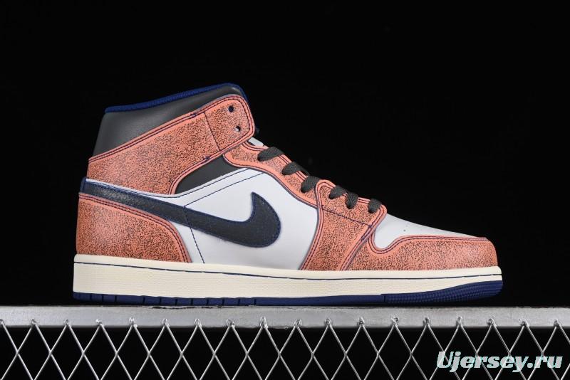 Nike Air Jordan 1 Mid "Flight Vintage" Retro Basketball Shoes with Washed Color Design - FV3619-106