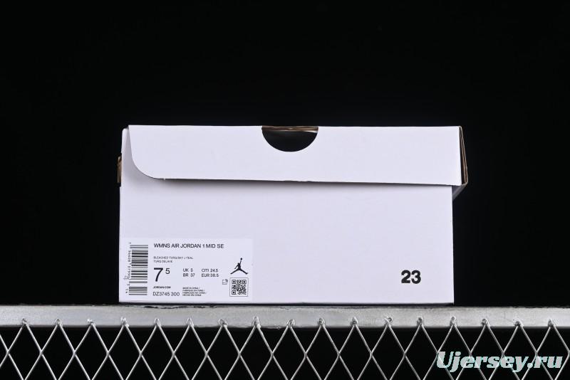 Nike Air Jordan 1 Mid "Bleached Turquoise" Casual Sneakers - DZ3745-300