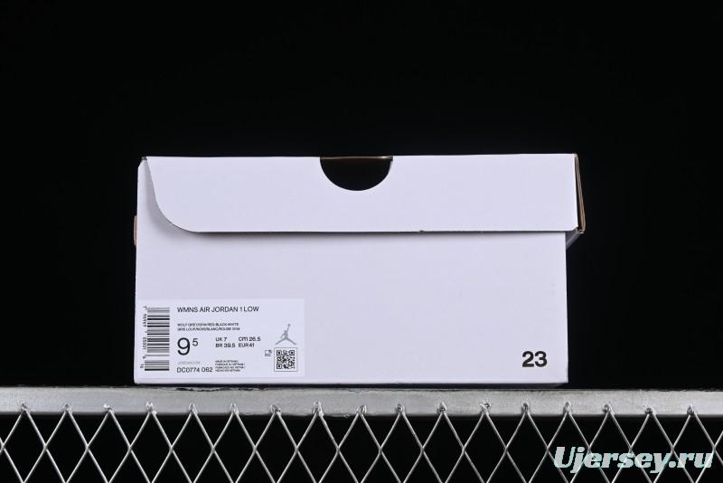 Nike Air Jordan 1 Low AJ1 Black Grey Red Hook Low-Top Culture Basketball Shoes - DC0774-062