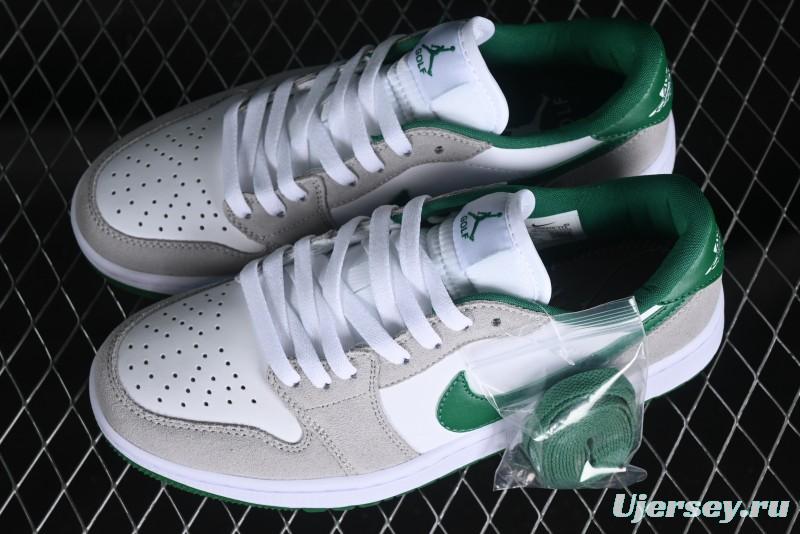 Nike Air Jordan 1 Low Golf Shoes Grey White Green - DD9315-112