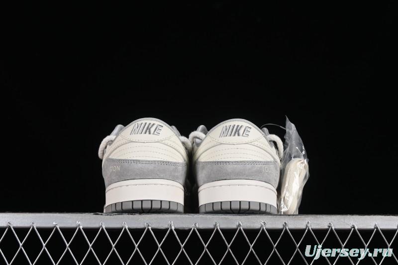 Nike SB Dunk Low LV Collaboration - Beige Grey Strap Pig Suede Anniversary High-End Custom Low-Top Casual Sneakers - SJ2068-237