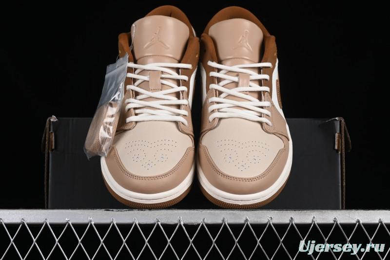 Nike Air Jordan 1 Low AJ1 Khaki Yellow Low-Top Casual Lifestyle Sneakers - HF5753-221