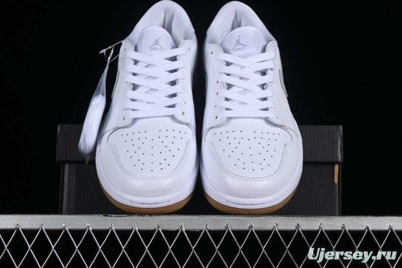 Nike Air Jordan 1 Low Golf Shoes White with Gum Sole - DD9315-111