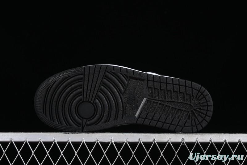 Nike Air Jordan 1 Mid AJ1 White Black Mid-Top Casual Sneakers - DQ8426-132