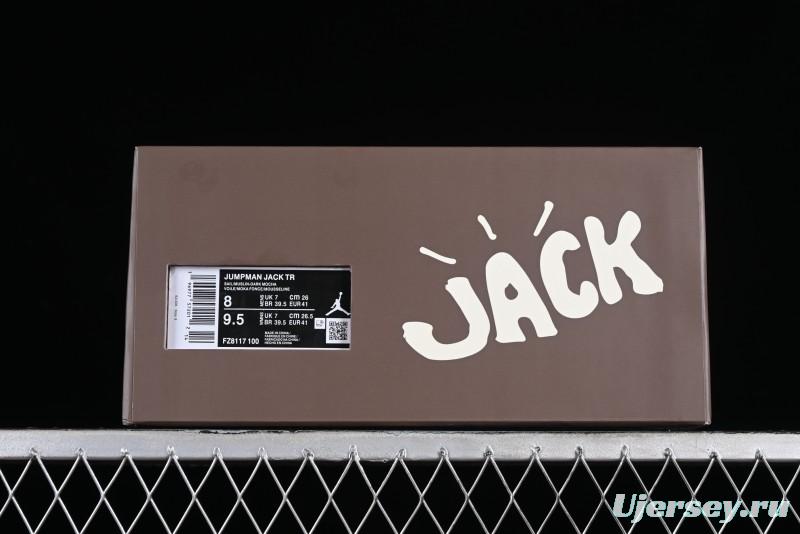 Nike Travis Scott x Jordan Jumpman Jack TR "University Red" Basketball Shoes with Magic Strap - FZ8117-100