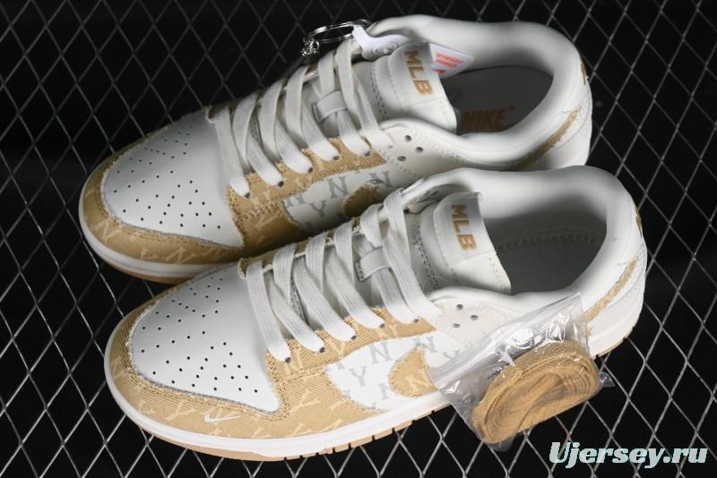 Nike SB Dunk Low MLB Collaboration - Yellow Denim Anniversary Custom Low-Top Casual Skate Shoes - DQ1098-346