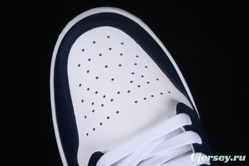 Nike Air Jordan 1 Low AJ1 White Blue Grey Low Top Lifestyle Basketball Shoes - 553558-141