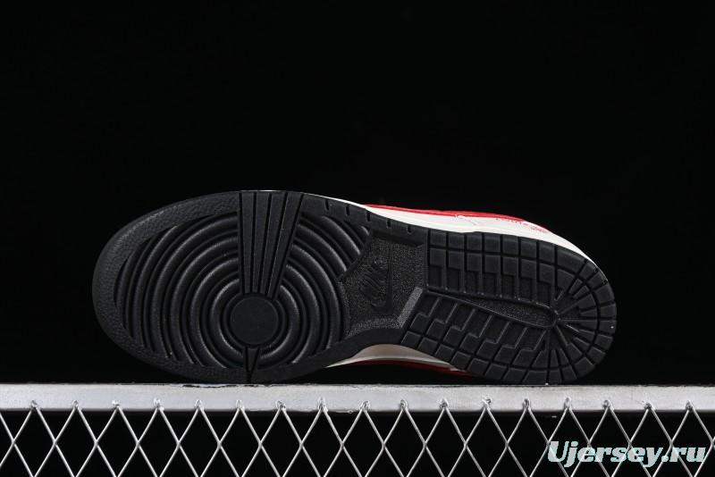 Nike SB Dunk Low LV Collaboration - Beige Black Red Glow in the Dark Anniversary High-End Custom Low-Top Casual Skate Shoes - JH8035-931