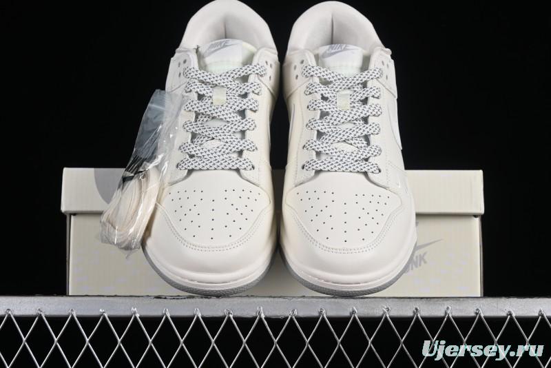 Nike SB Dunk Low LV Collaboration - Double Swoosh Beige Grey Anniversary High-End Custom Low-Top Casual Sneakers - FC2025-306