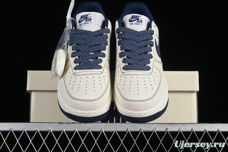 Nike Undefeated Air Force 1'07 Low Casual Sneakers in Deep Blue with Custom Leather and Reflective Details - UN2395-522