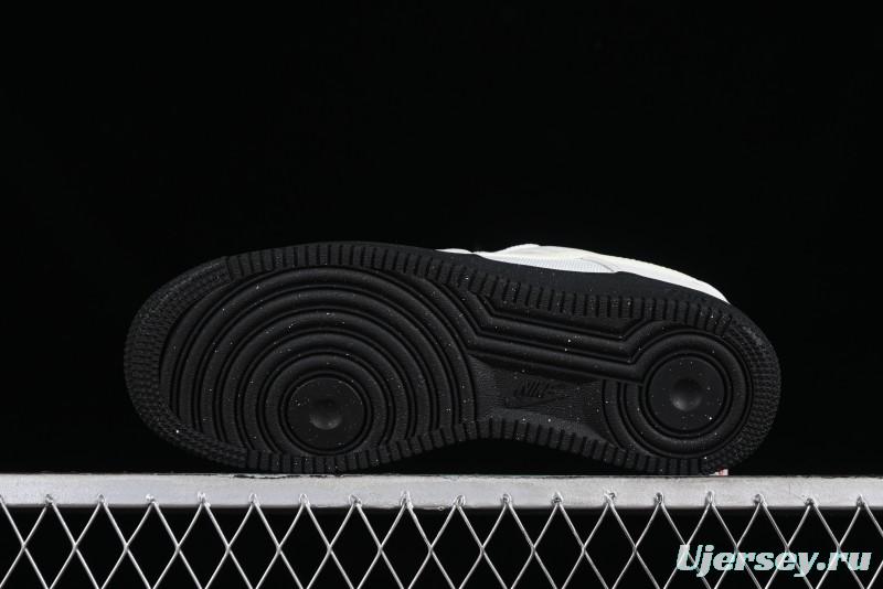 Nike Air Force 1 '07 Low White Black Canvas Casual Sneakers - FJ4160-002