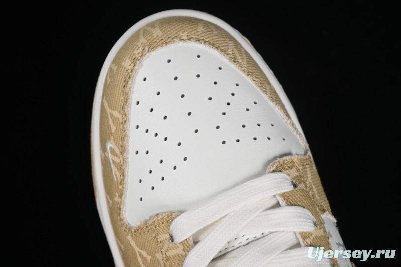 Nike SB Dunk Low MLB Collaboration - Yellow Denim Anniversary Custom Low-Top Casual Skate Shoes - DQ1098-346