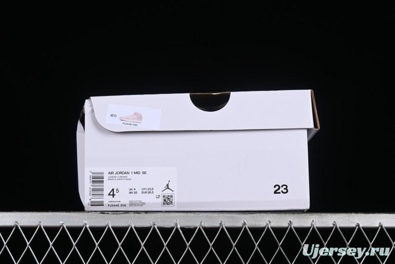 Nike Air Jordan 1 Mid AJ1 Khaki Mid-Top Basketball Shoes - FJ3448-200