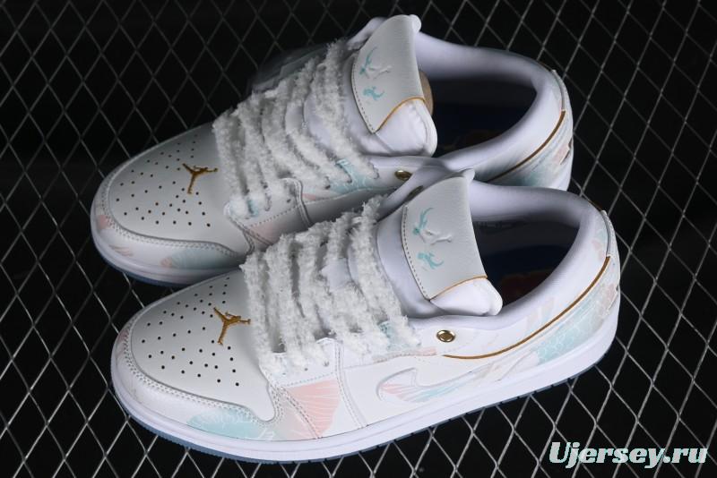 Nike Air Jordan 1 Low AJ1 Chinese New Year Limited Edition New Chinese Style Custom Steam Puppet - Third Prince Ao Bing Low Top Casual Sneakers FN8901-164